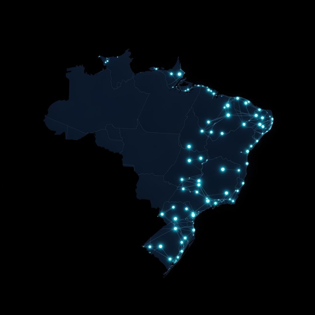 Mapa do Brasil com pontos de entrega